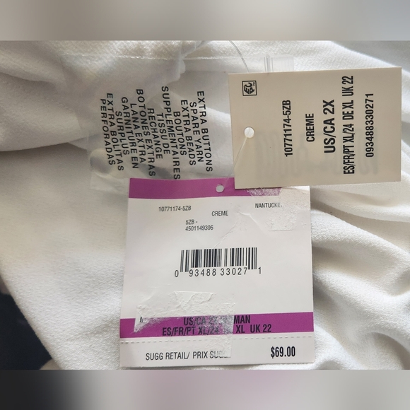 NWT Kasper White Boxy Relaxed Short Sleeve Polyester Blouse Size 2X - Picture 5 of 7